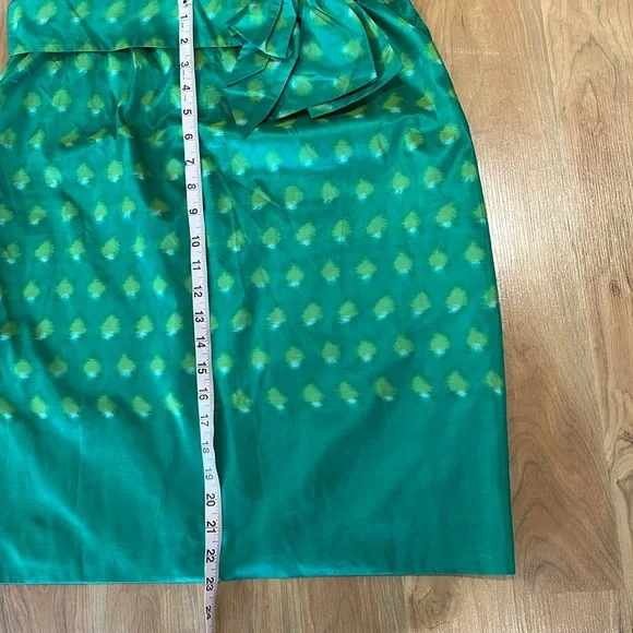 Kate Spade Kelly green strapless silk dress New York peacock way Kay 12 - Picture 13 of 14